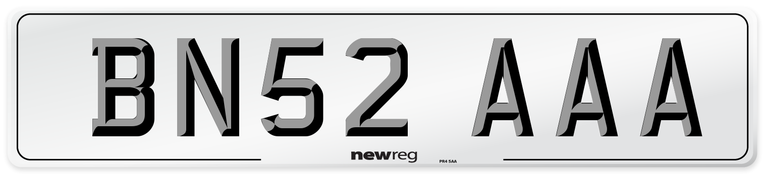 BN52 AAA Number Plate from New Reg